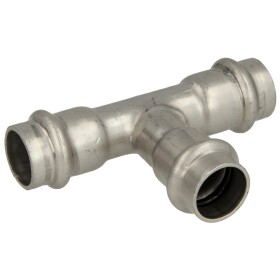 Stainless steel press fitting T-piece 15 mm F/F/F V-contour