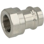 Stainless steel press fitting adapter socket, 28 m I x 1&quot; IT with V profile