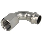 Stainless steel press fitting transition bend 90&deg;, 18 mm x &frac12;&quot; IT with V profile