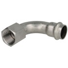 Stainless steel press fitting transition bend 90&deg;, 22 mm x &frac34;&quot; IT with V profile