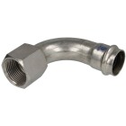 Stainless steel press fitting transition bend 90&deg;, 28 mm x 1&quot; IT with V profile