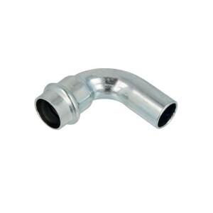 C-steel press fitting 90° elbow 15 mm I/E V profile