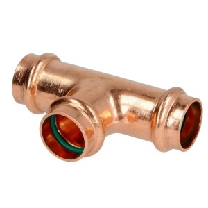 Press fitting solar T-piece copper 15 mm F/F/F (V contour)