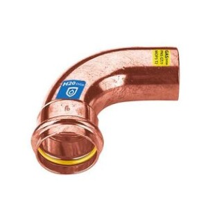 Gas press fitting copper bend 90° 15 mm F/M contour V
