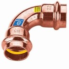 Gas press fitting copper bend 90&deg; 15 mm F/F contour V