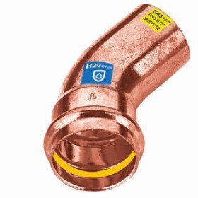 Gas press fitting copper bend 45 &deg; 15 mm F/M contour V
