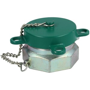 Filler pipe lid, 2 x 2", green lid for low-sulphur heating oil