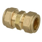 MS compression fitting straight both sides for pipe-&Oslash; 18 mm brass