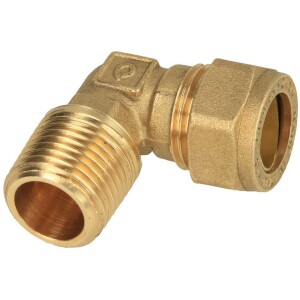 MS compression fitting elbow/ET for pipe-Ø 16 mm x 1/2"