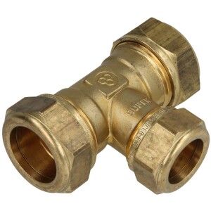 MS compression fitting T-piece/reduced for pipe-Ø 18 x 15 x 18 mm