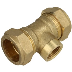 MS compression fitting T-piece/IT for pipe-Ø 15 x 3/8" x 15 mm