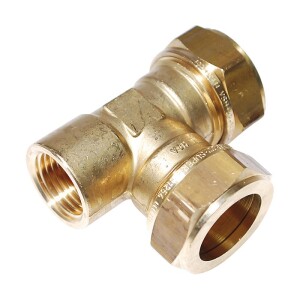 MS compression fitting T-piece for pipe-Ø 15 x 15 x 1/2" mm