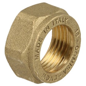 Brass nut for clamp ring for pipe-Ø 18 mm