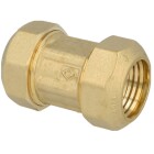 Compression fitting for PE pipes with brass ring, connector 32 x 32