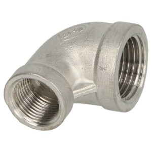 Stainless steel screw fitting elbow 90° 1 1/2 x 1 reducing IT/IT