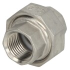 Stainless steel screw fitting union flat seat, 3/4&quot; IT/IT
