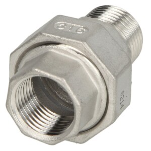 Stainless steel screw fitting union flat seat 1/2" IT/ET