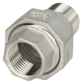 Stainless steel screw fitting union flat seat 3/4"...