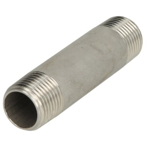 Stainless steel double pipe nipple 200mm 1" ET, conical thread