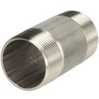 Edelstahl-Rohrdoppelnippel 100 mm 1 1/4 AG, konisches Gewinde