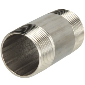 Stainless steel double pipe nipple 80mm 2" ET, conical thread