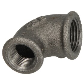 Malleable cast iron black elbow 90&deg; reducing 3/4 x...