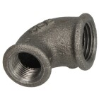 Malleable cast iron black elbow 90&deg; reducing 1 1/4 x 1 IT/IT