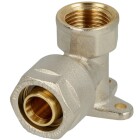 Compression fitting wall elbow brass 20 x 2 mm x &frac12;&quot;