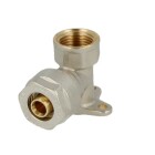 Compression fitting wall elbow brass 16 x 2 mm x &frac34;&quot;