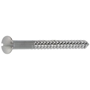 Liko wood screws 6.0 x 50 mm (PU 200) slotted, chrome-plated brass, DIN 95