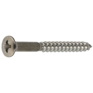 Liko wood screws 5.0 x 50 mm (PU 200) recessed, chrome-plated brass, DIN 7995