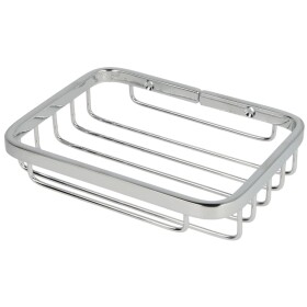 Soap tray DeLuxe, 130 x 100 x 35 mm chrome-plated brass