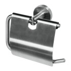 Style toilet paper roll holder with lid stainless steel, brushed