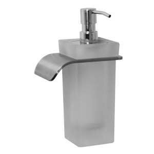 Soap dispender with crystal glass matt brushed