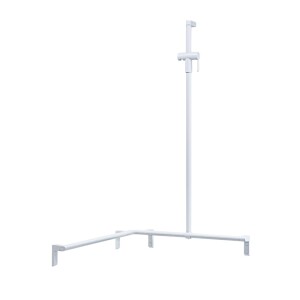 Normbau shower hand rail 750x750x1,200mm left,700.485.076, cavere® white 7486076092