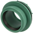 Screw-fit socket DN 50, green for cleaning lid, bore &Oslash; 59 mm