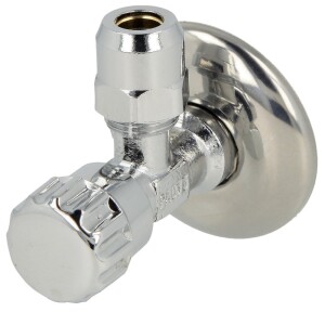 Angle valve 1/2" x 10 mm with rosette self-sealing