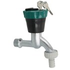 Water safe tap valve 1/2&quot; hose screw connection, matt chrome-pl.