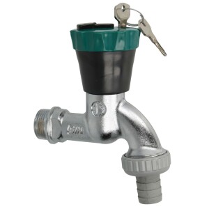 Water safe tap valve 3/4" hose screw connection, polished chrome