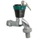 Water safe tap valve 3/4&quot; hose screw connection, polished chrome