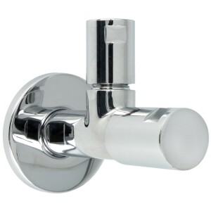 Design angle valve Classic-line, 1/2" chrome, with compr. fitting + rosette