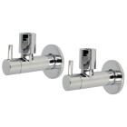 Design angle valve 1/2&quot; - double pack chrome, with compression fitting