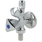 Combination angle valve 3/8&quot; PA-tested self-sealing with backflow preventer