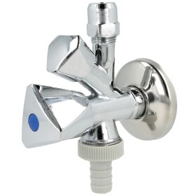 Combination angle valve 1/2&quot; polished with hose...