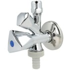 Combination angle valve 1/2&quot; polished with hose screw connection PA-tested