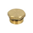 Drain plug with O-ring, 3/8&quot; brass, for valves as of 2&quot;