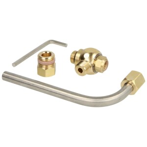 Sampling valve ¼" with bent sampling tube, brass