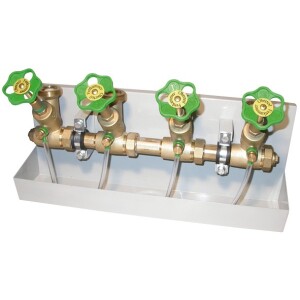 Branch distributor 1" with drain pipe Quadruple distribution