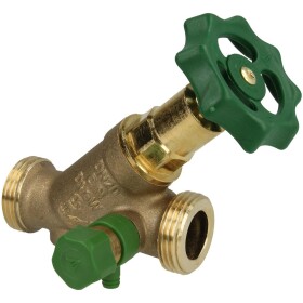 Free-flow valve DN 20, with drain 1" ET x 1" ET...