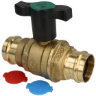 Brass tap water ball valve, 35 mm &Oslash; contour V - M - SA, T-handle